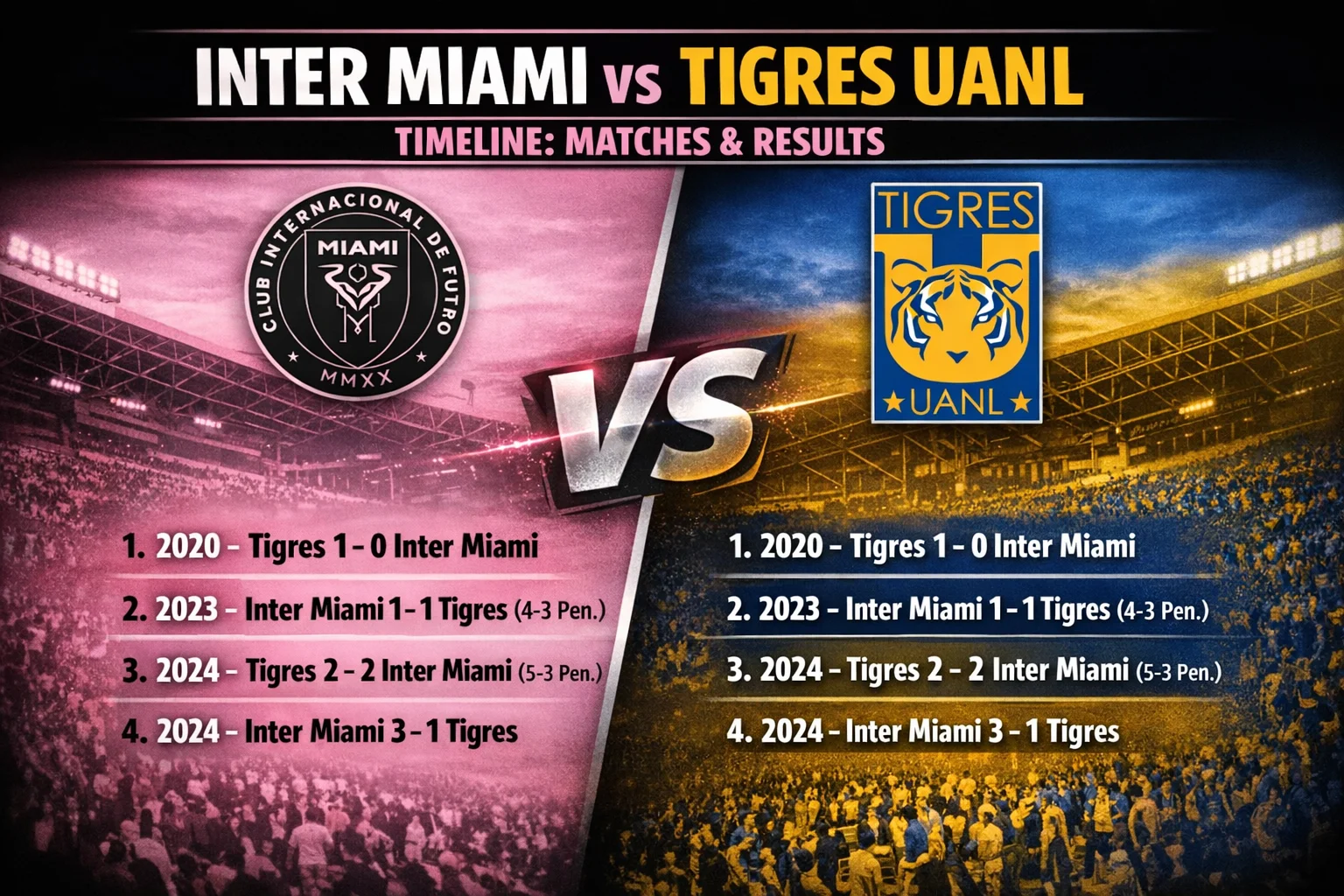 Inter Miami vs Tigres UANL Timeline